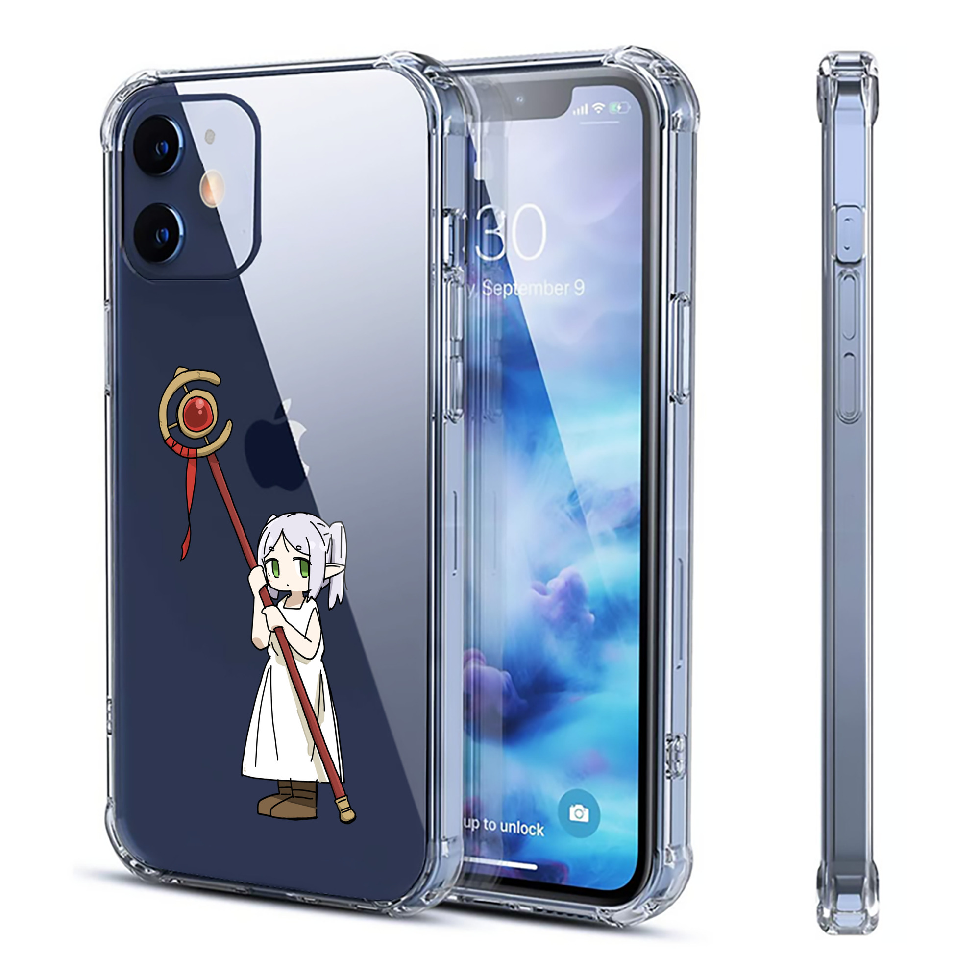 （画像用） 葬送のフリーレン Frieren 【iPhone 12シリーズ対応】透明スマホケース（クリアソフトケース）